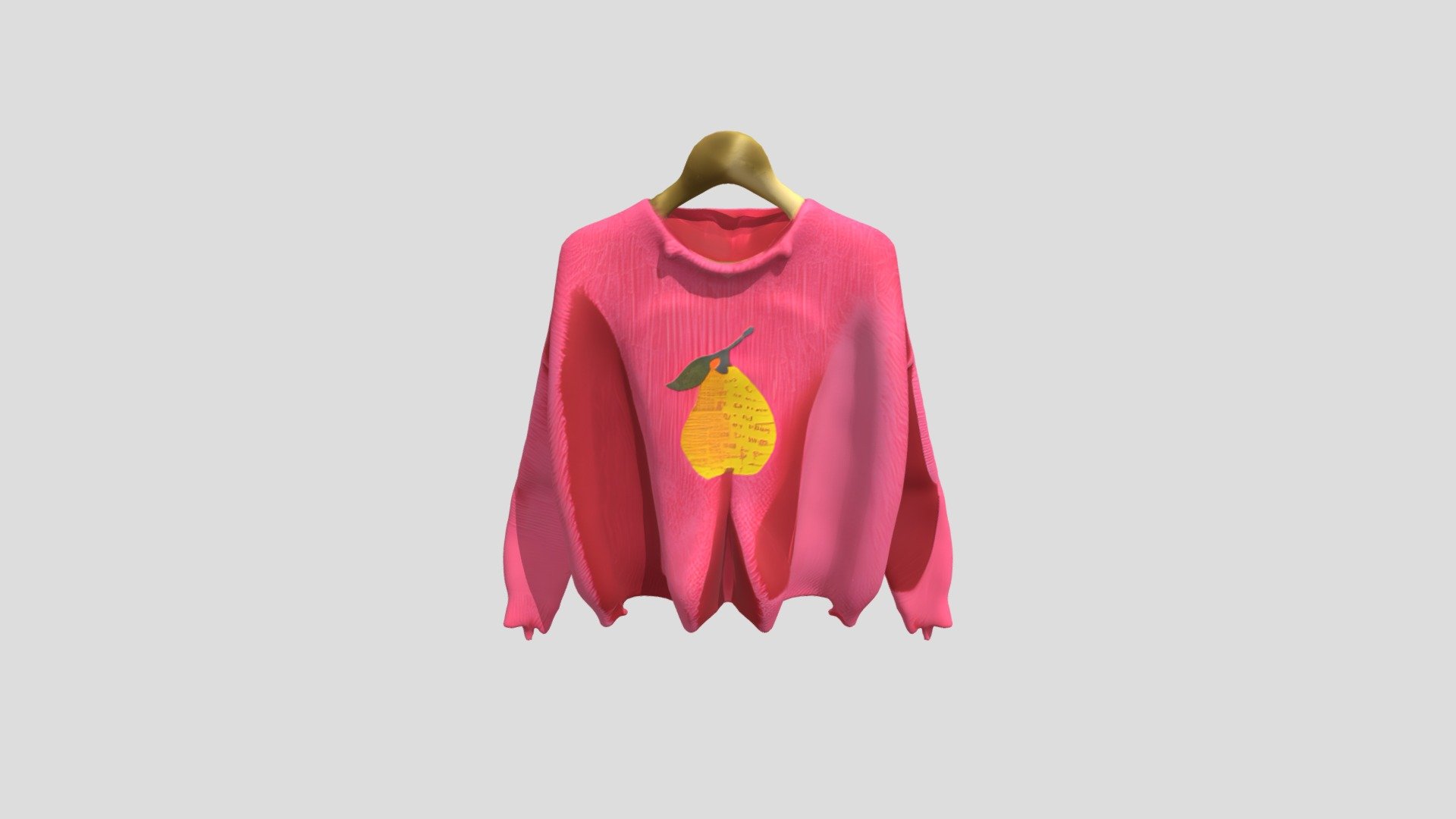 Pink sweater with pear design - 3D model by hiraakhaani123 [9ed84c5 ...