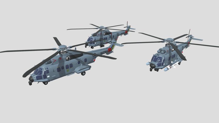 UH-15 Super Cougar - Brazilian Navy 3D Model