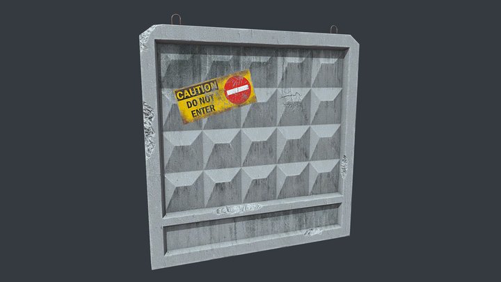 Concrete fence 3D Model