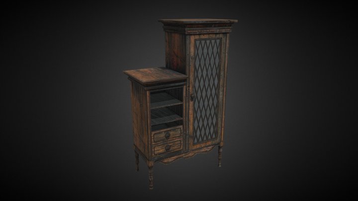 Old Wooden Cabinet – 3D Prop 3D Model
