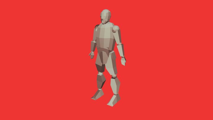 634230021 Low Polygon Ironman (Jumping Down) 3D Model