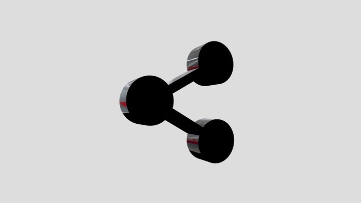 Minimalist 3D Share Network Icon 3D Model