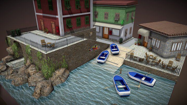 City Scene - Cinque Terre 3D Model