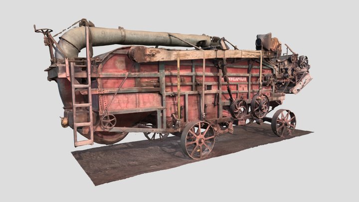 Wood Minneapolis Threshing Machine 32x52 3D Model