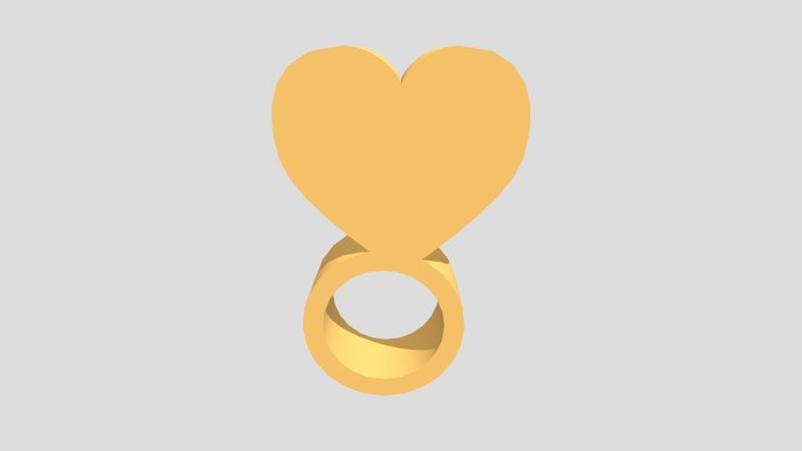 Simple Heart Ring 3D Model