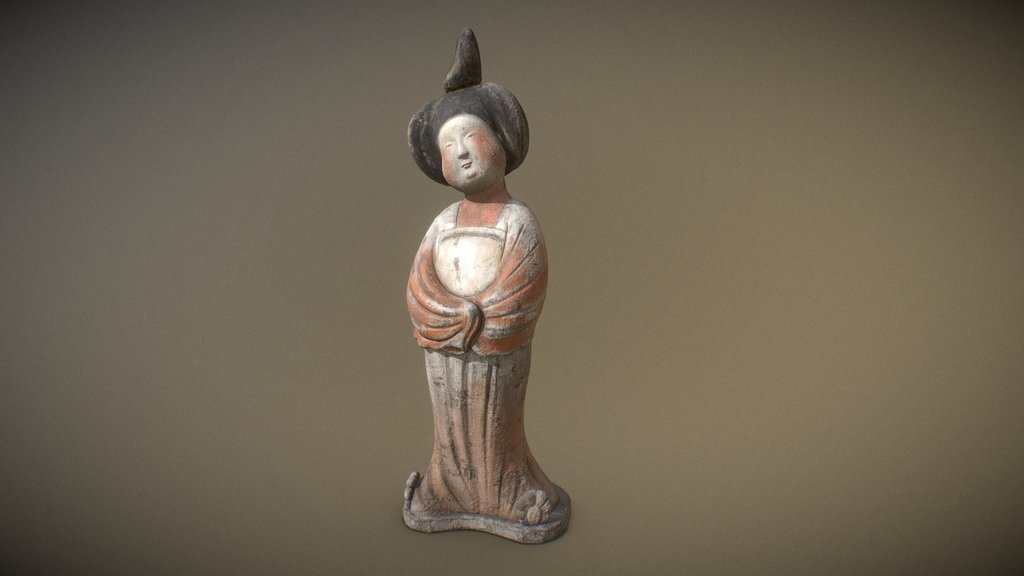Painted female figurines of Tang pottery