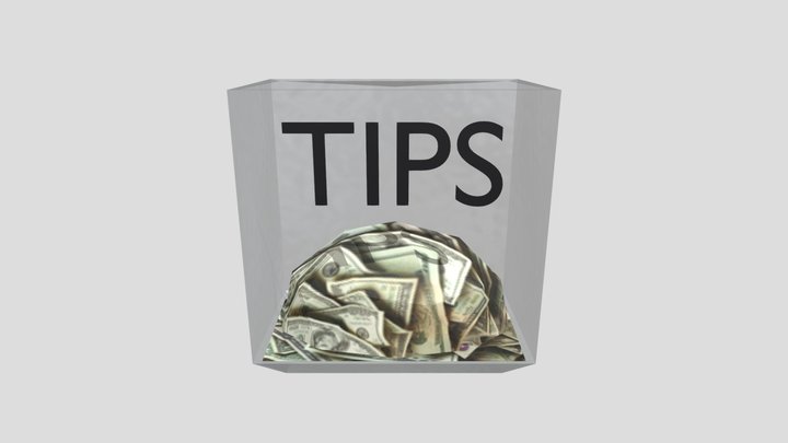 Tip and Donation Jar - Glass 3D Model