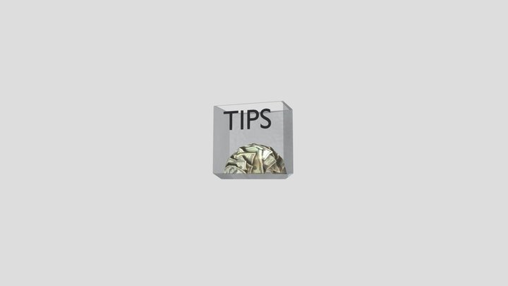 Tip and Donation Jar - Glass 3D Model