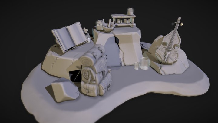 Diorama Adventurer's Camp 3D Model