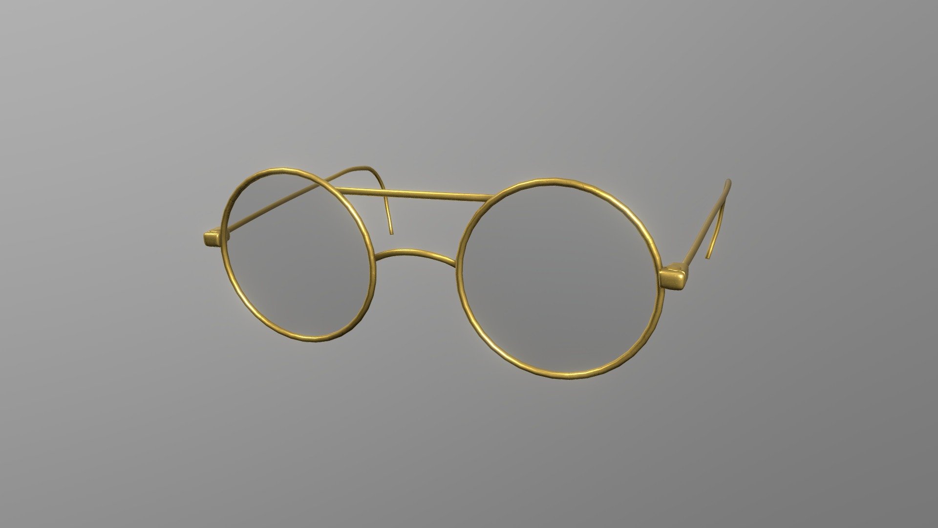 Round Top Bar Glasses (Gold) Buy Royalty Free 3D model by