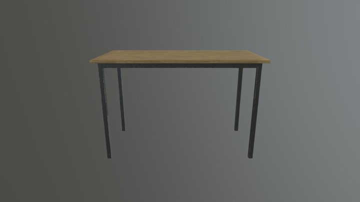 1200x600 School Table 3D Model