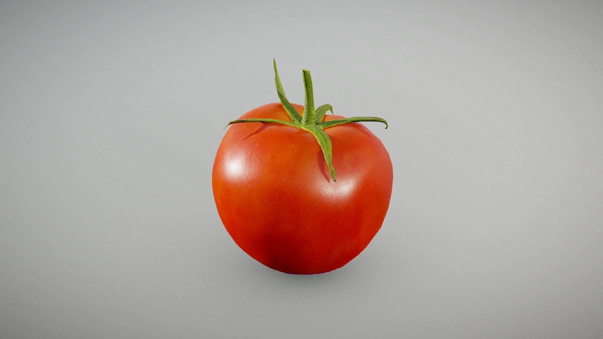 3D model Vine Ripe Tomato - This is a 3D model of the Vine Ripe Tomato. The 3D model is about a red tomato with a green stem.