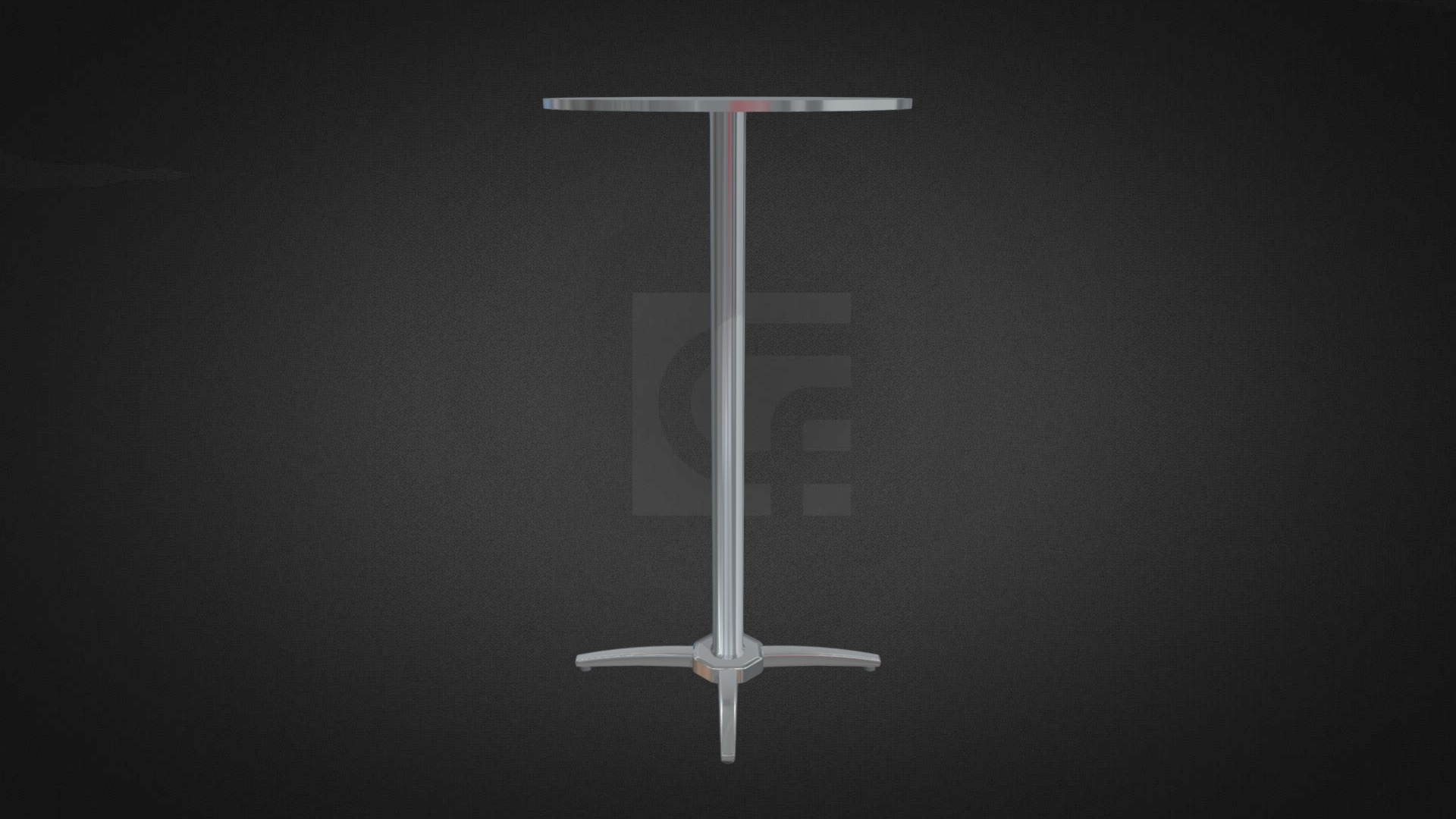 3D model High Ali Table Hire - This is a 3D model of the High Ali Table Hire. The 3D model is about a white letter on a black background.