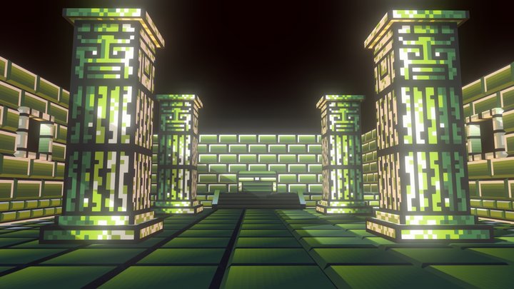 3D Gameboy style Dungeon room 3D Model