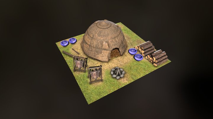 House (Age of Empires) stone age 3D Model