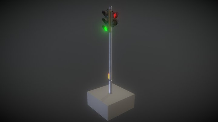 Ampel mit Animation (Test-1) 3D Model