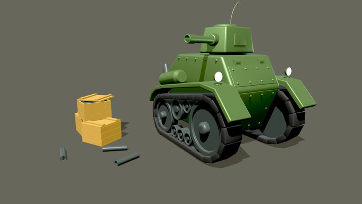 Tank Low Poly 3D Model