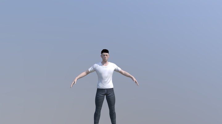 White Trans Man 3D Model