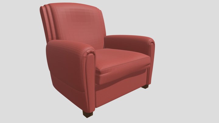 Armchair red N010323 3D Model