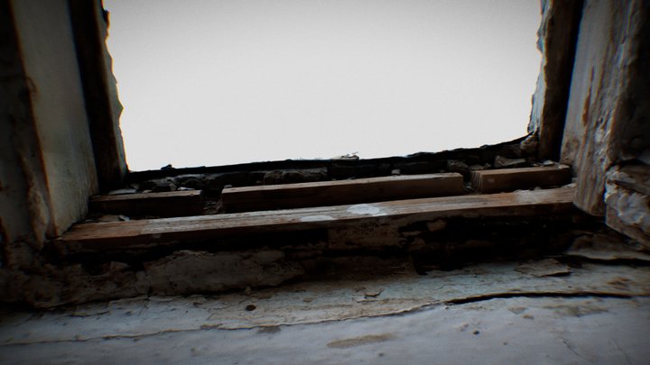 A small fragment of an old window 3D Model