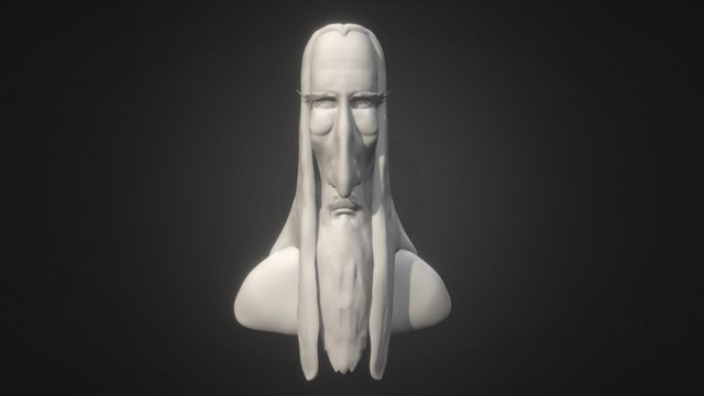 Saruman Caricature 3D Model