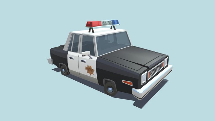 Stylized Police Car 3D Model