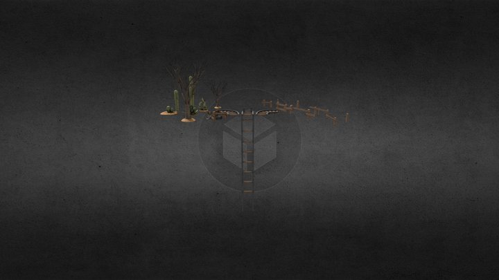 Dieselpunk Tower Defense Environment Decorations 3D Model