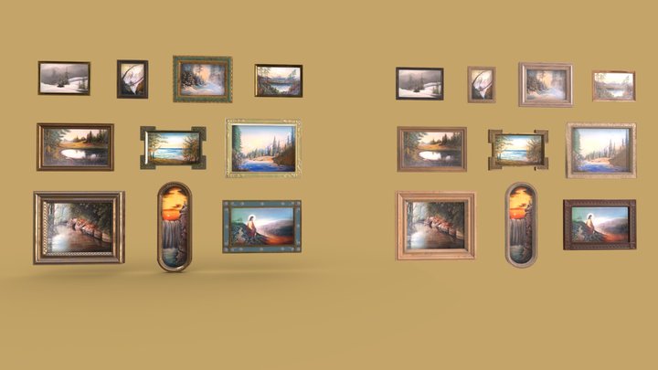 Framed Oil Paintings Pack Vol.1 | Game Assets 3D Model