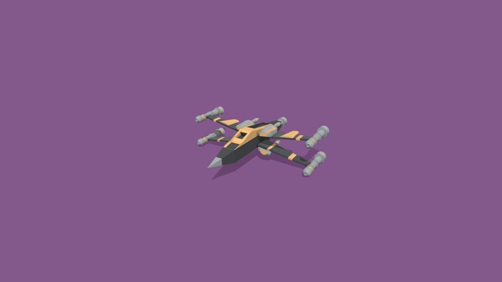 X Wing type ship 3D Model
