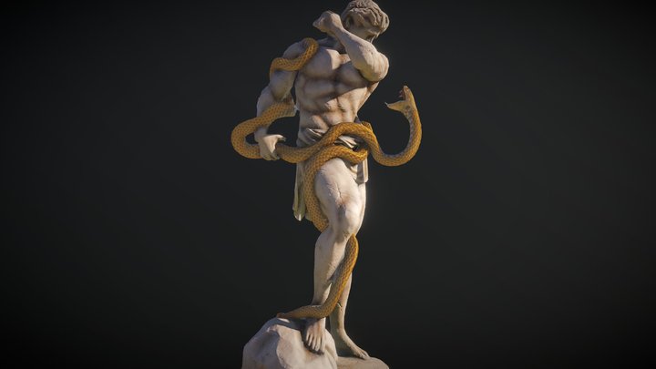 Statue with Snake 3D Model