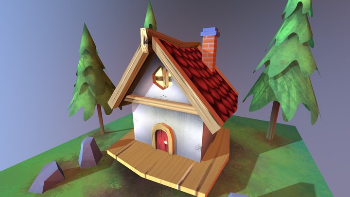 Handpainted Cottage - for summer 2018 challenge 3D Model