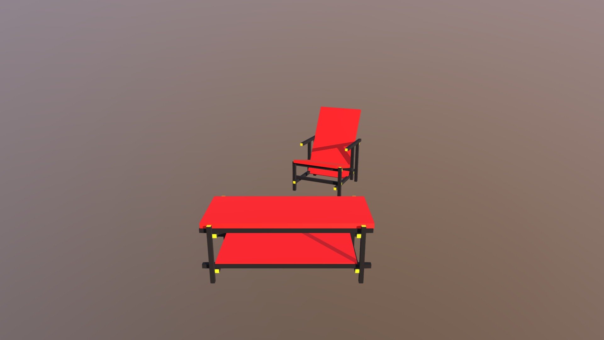 Rietveld chair and table