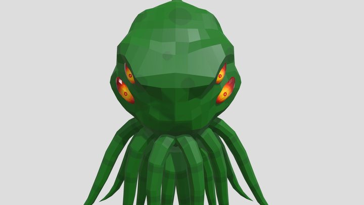 Low poly Cthulhu head 3D Model