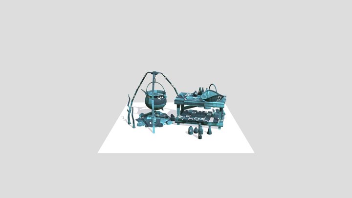 5 Simple Props Unwrapping and UV Checker 3D Model