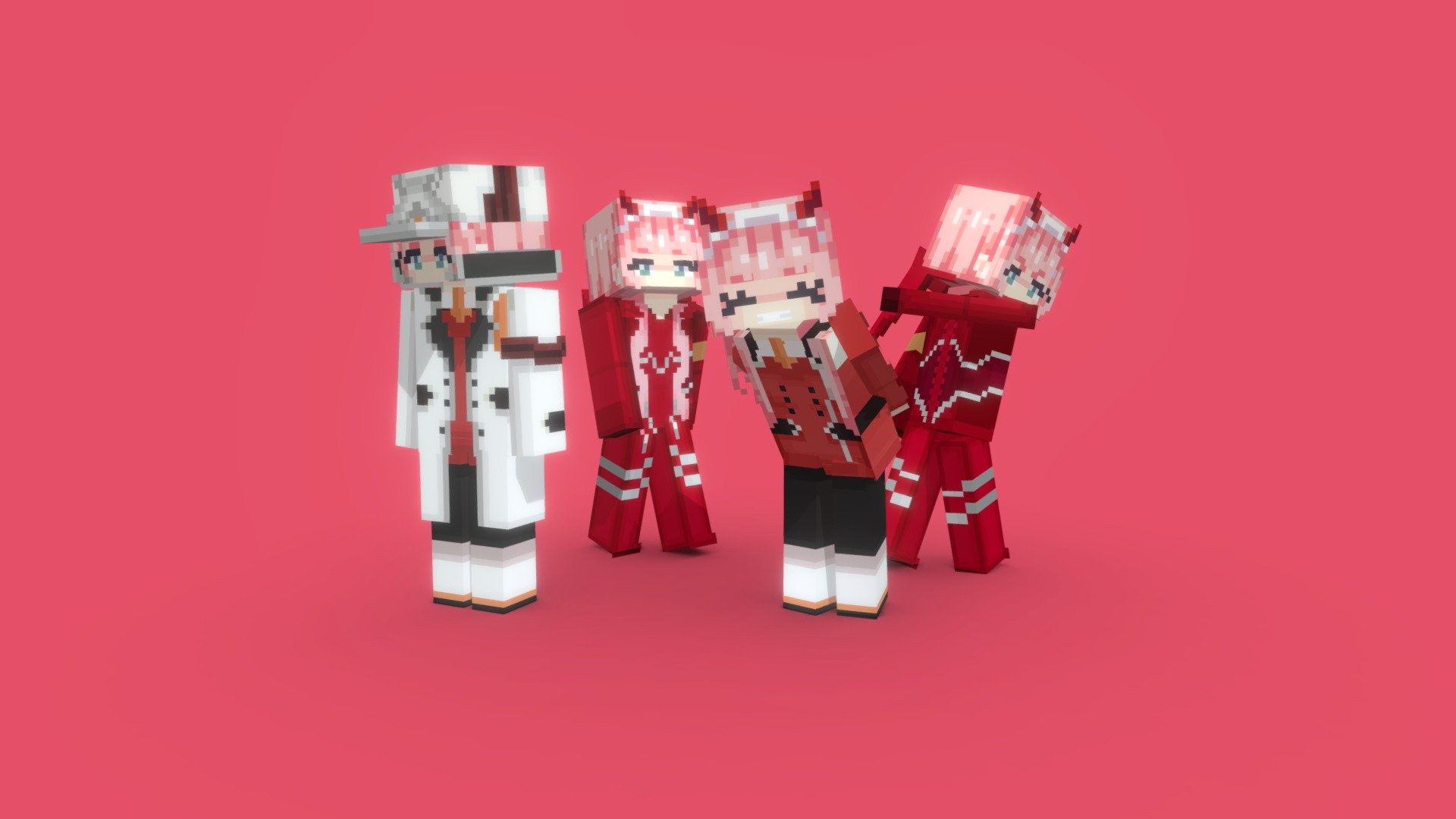 Zero Two - Minecraft - 3D model by AckmnLevi (@ackmnlevi) [9efce7b]