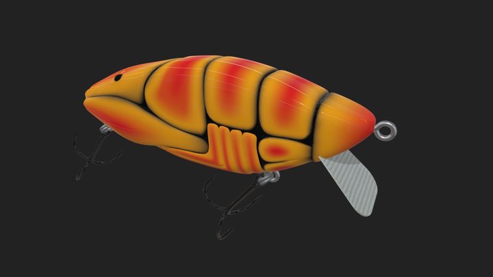 Crayfish Crankbait Lure 3D Model