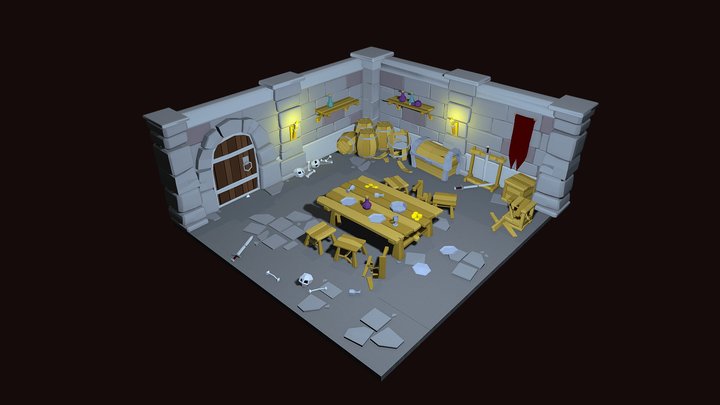 Fantasy Medieval Room (3DAC1 CA1) 3D Model