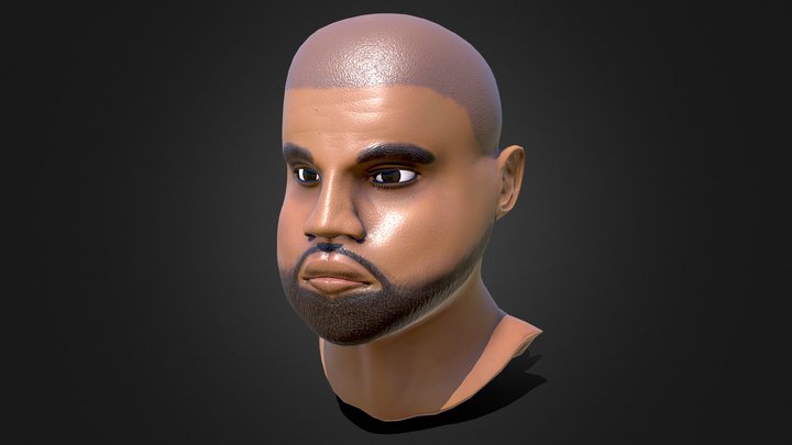 Kanye West Head Bust 3D Model