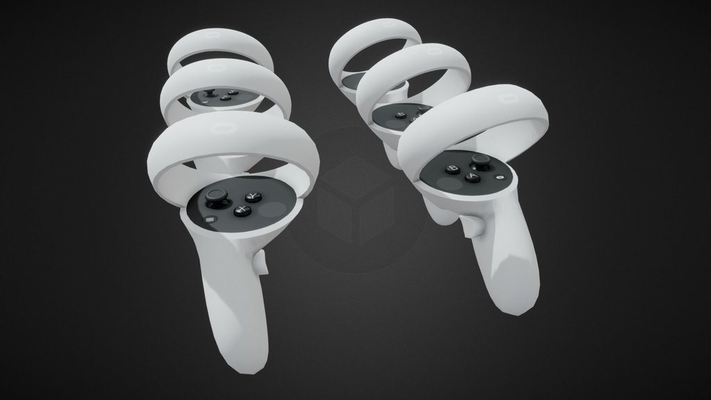 Quest 2 Controller Low Mid and High Poly