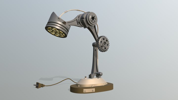 Industrial Task Lamp – Stylized Desk Light 3D Model