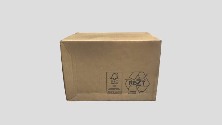 Small Cardboard Box - closed 3D Model