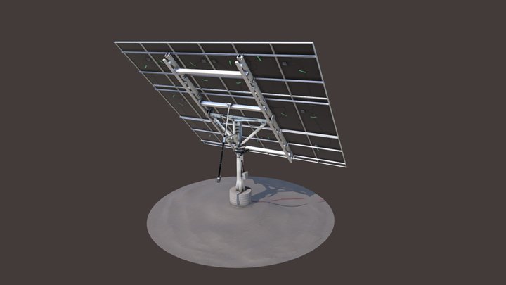 Pole solar panel stand 3D Model