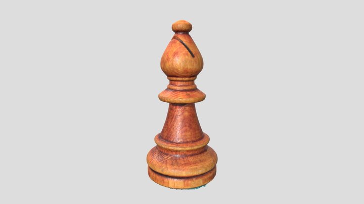 Black Bishop chess piece 3D Model