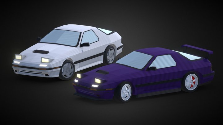 Mazda RX-7 FC -  Low Poly 3D Model