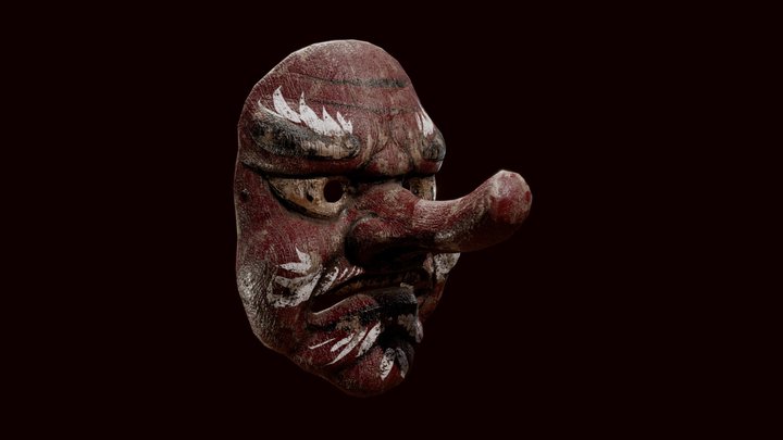 Japanese Tengu Mask 3D Model