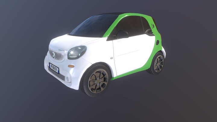 Low Poly Car Smart ForTwo in Blender EEVEE 3D Model