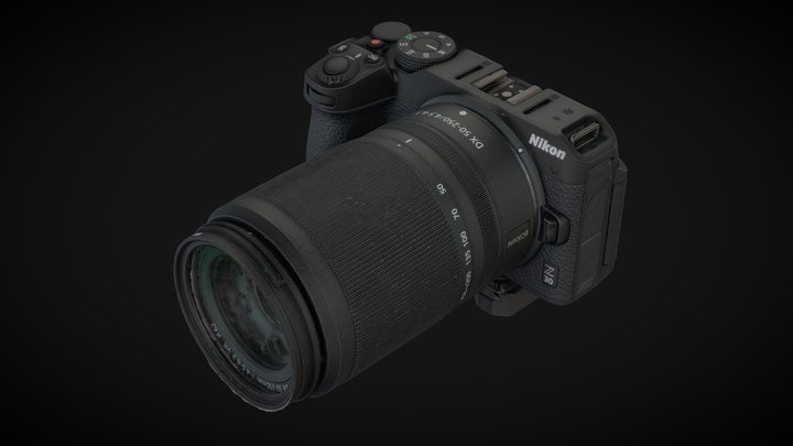 NIKON Z30 with NIKKOR DX 50-250 f4.5-6.3 – Kostenloses 3D-Modell STL
