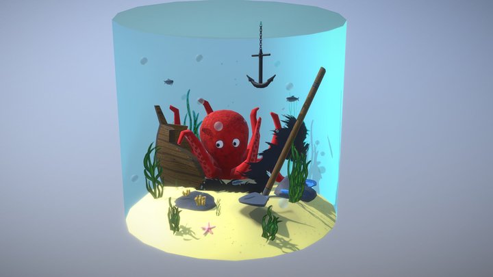 Low Poly Aquatic Environment 3D Model