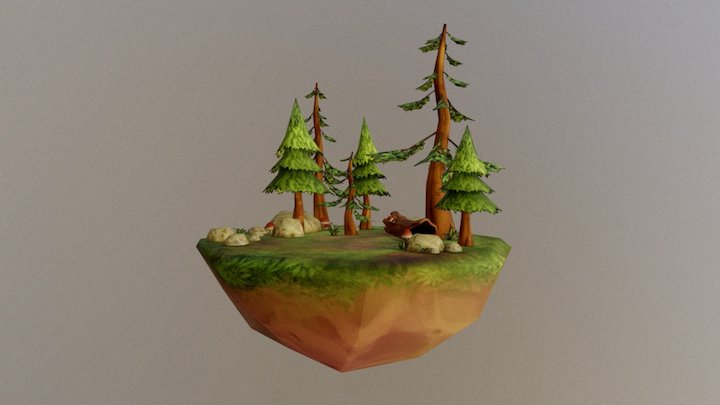 Forest on a small island 3D Model