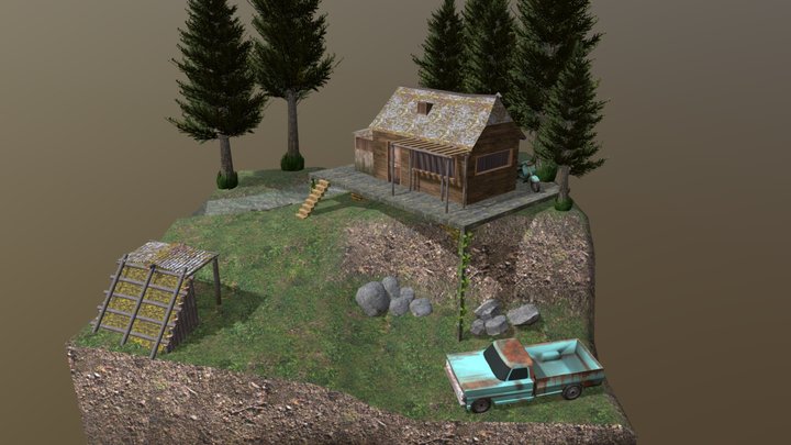DAE Diorama - Forest Loner 3D Model